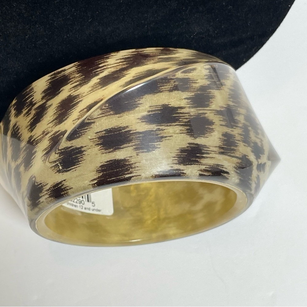 KATE SPADE IKAT RESIN POP ART LEOPARD BANGLE CUFF - Picture 10 of 13